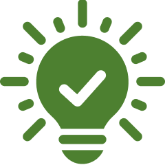 Idea approved icon in green